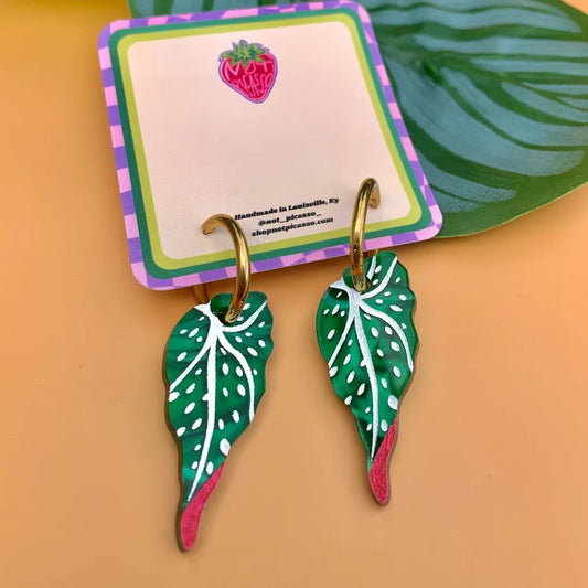Begonia Leaves Acrylic Earrings