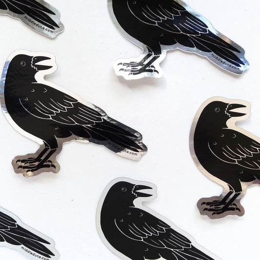 Metallic Corvid Sticker