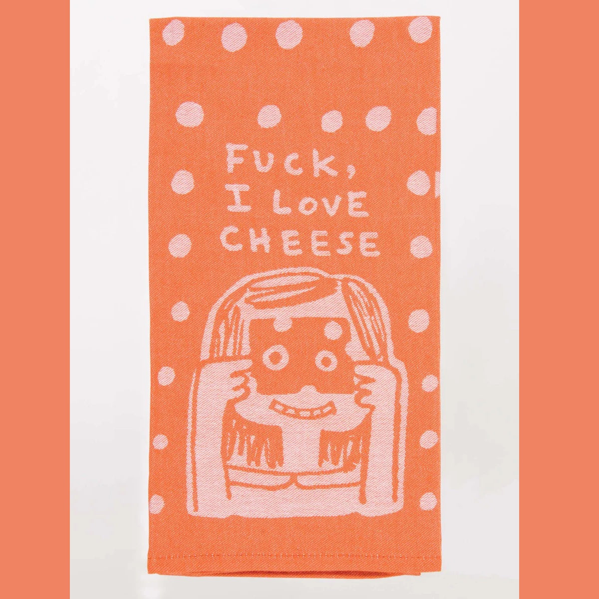 Woven Dish Towel: Fuck, I Love Cheese