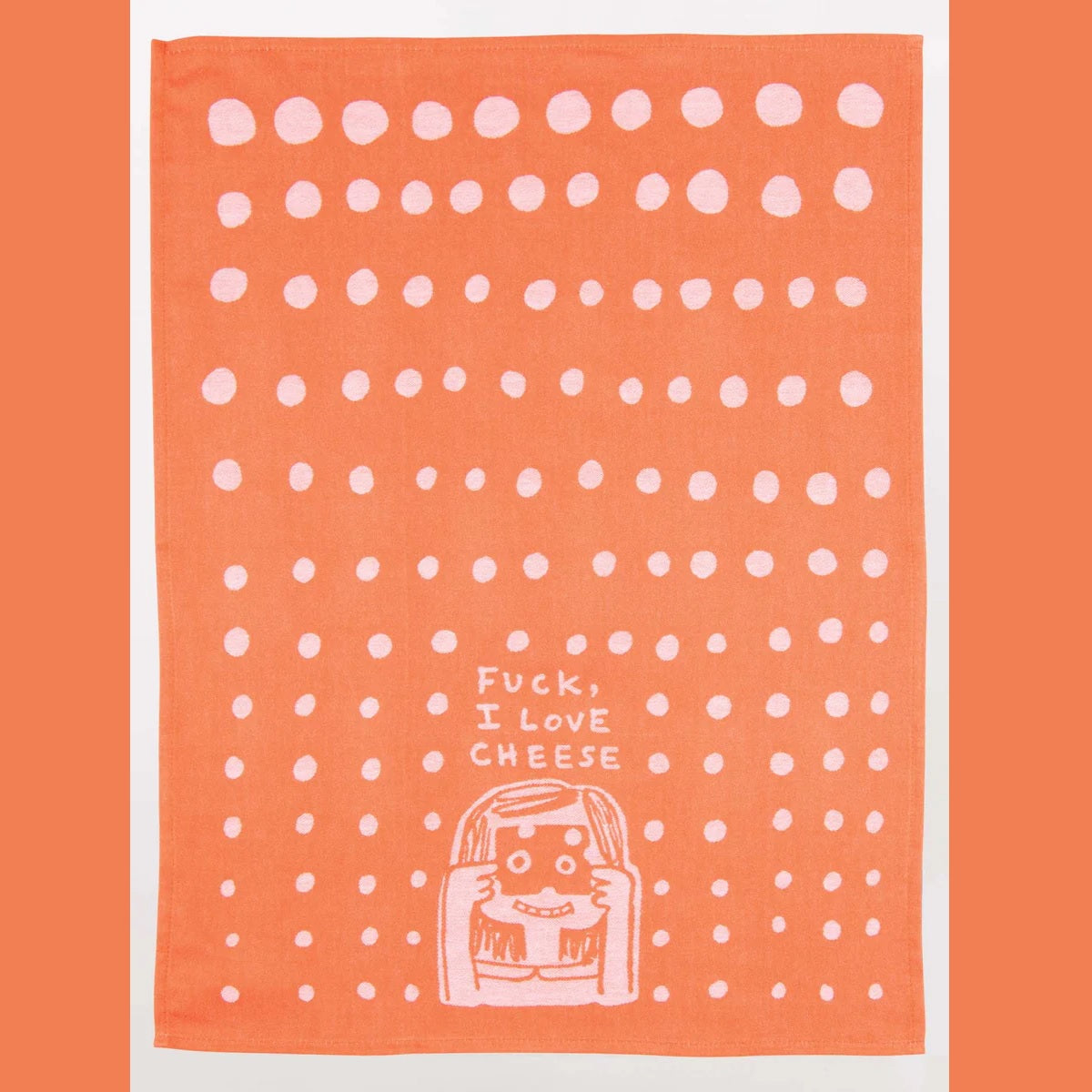 Woven Dish Towel: Fuck, I Love Cheese