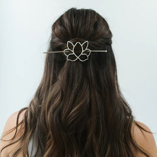 Lotus Hair Slide with Stick