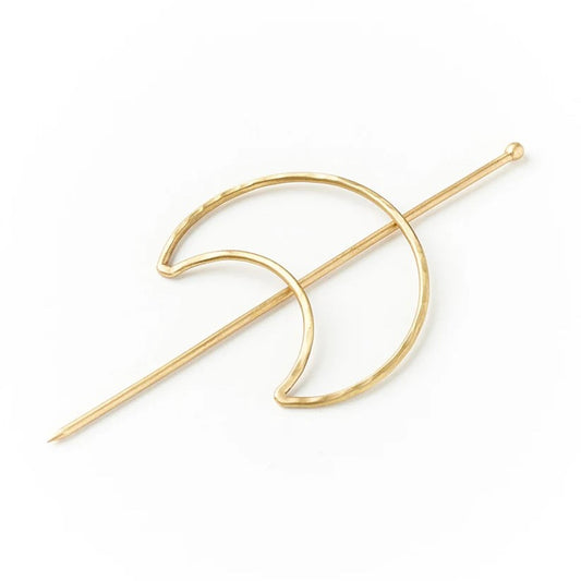 Crescent Moon Hair Slide with Stick