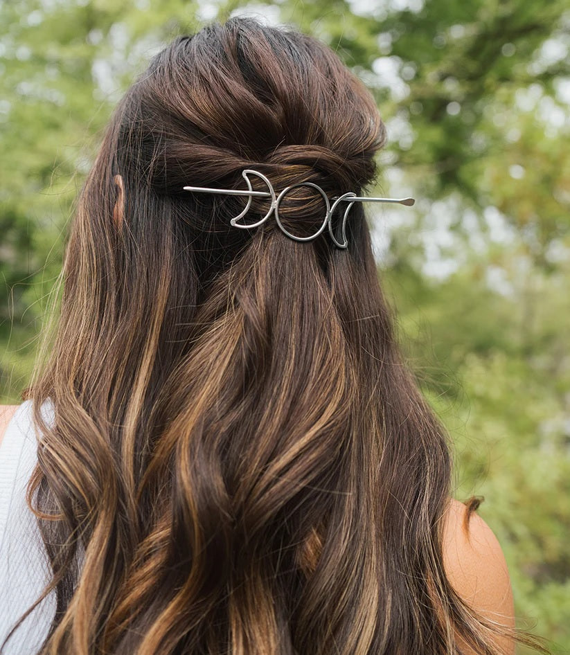 Moon Phase Hair Slide with Stick