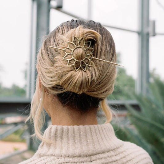 Sunflower Hair Slide with Stick