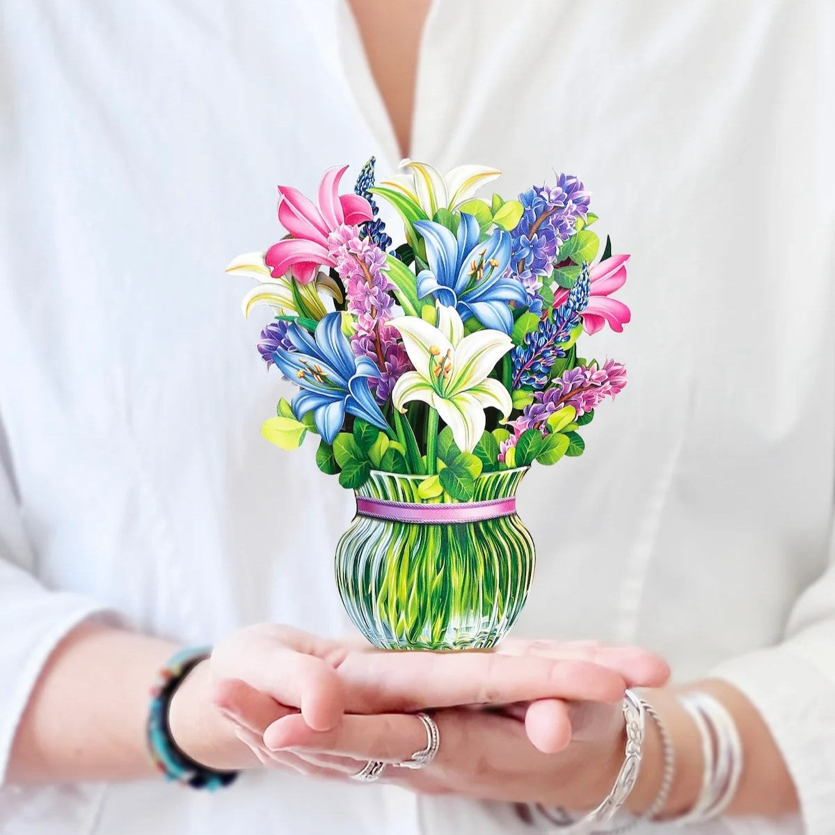 Mini Paper Bouquet: Lilies and Lupines