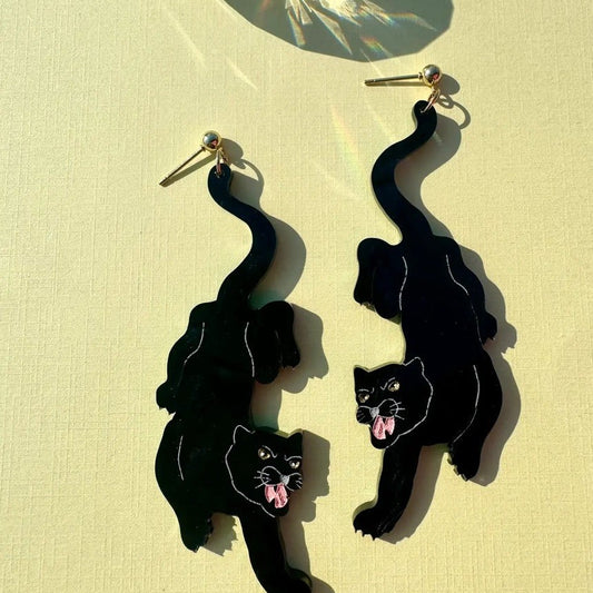 Black Panther Acrylic Earrings