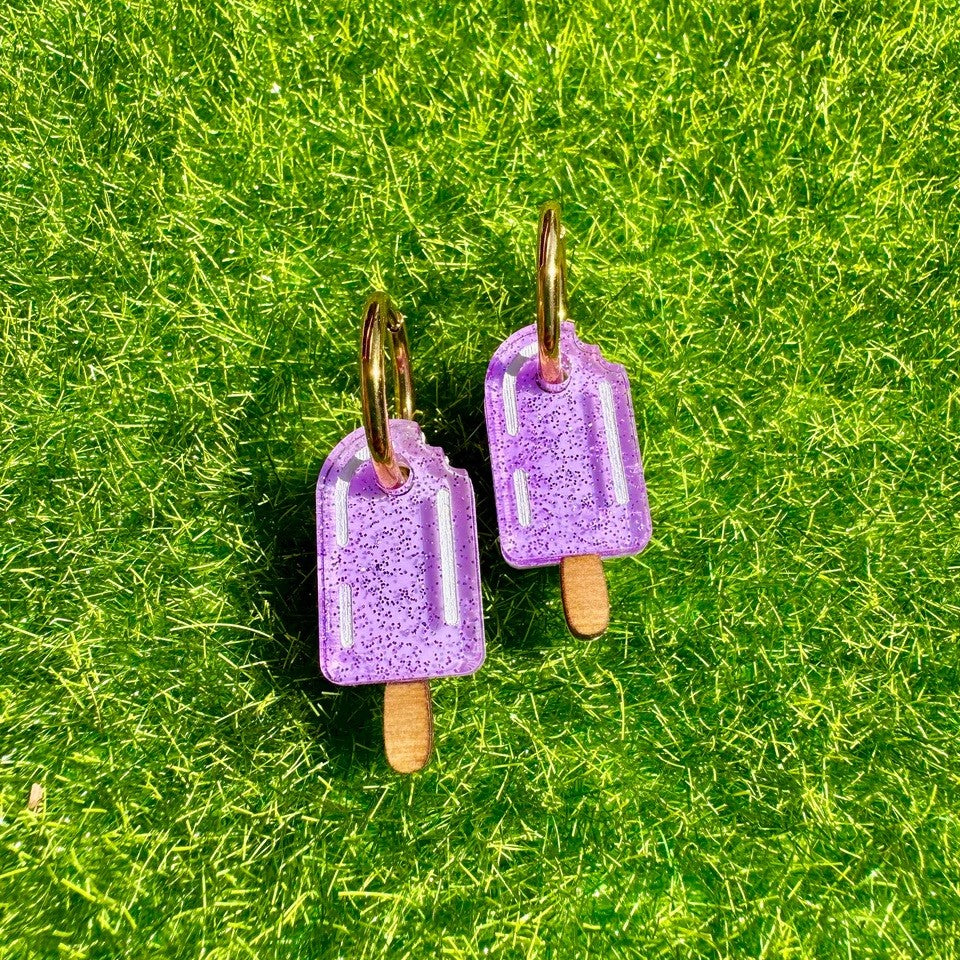 Purple Popsicle Acrylic Earrings