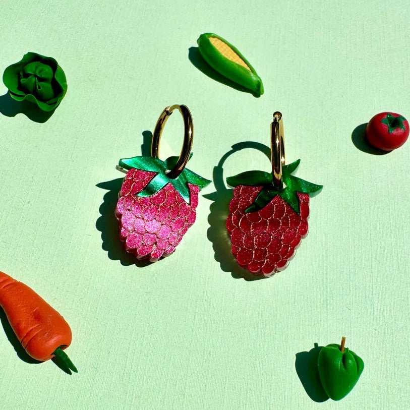 Raspberry Acrylic Earrings