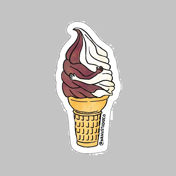 Un-cone-ditional Love - Illustrated Ice Cream Sticker