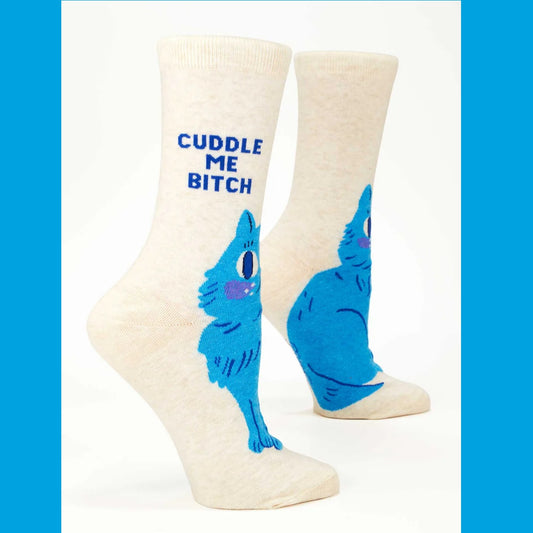 Women's Crew Socks: Cuddle Me Bitch