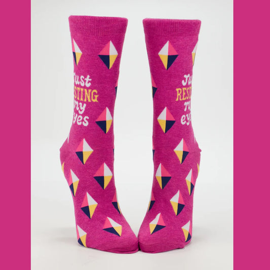 Women's Crew Socks: Resting My Eyes