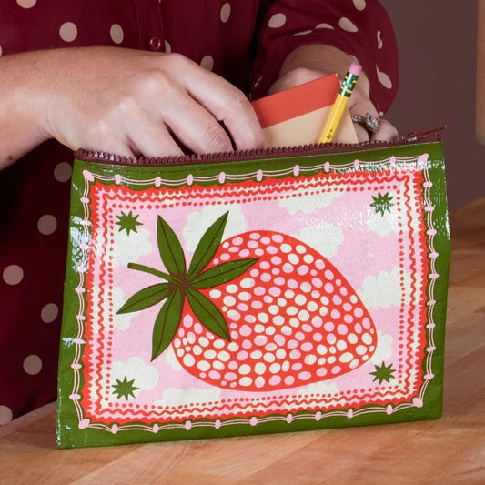 Zipper Pouch: Strawberry Clouds