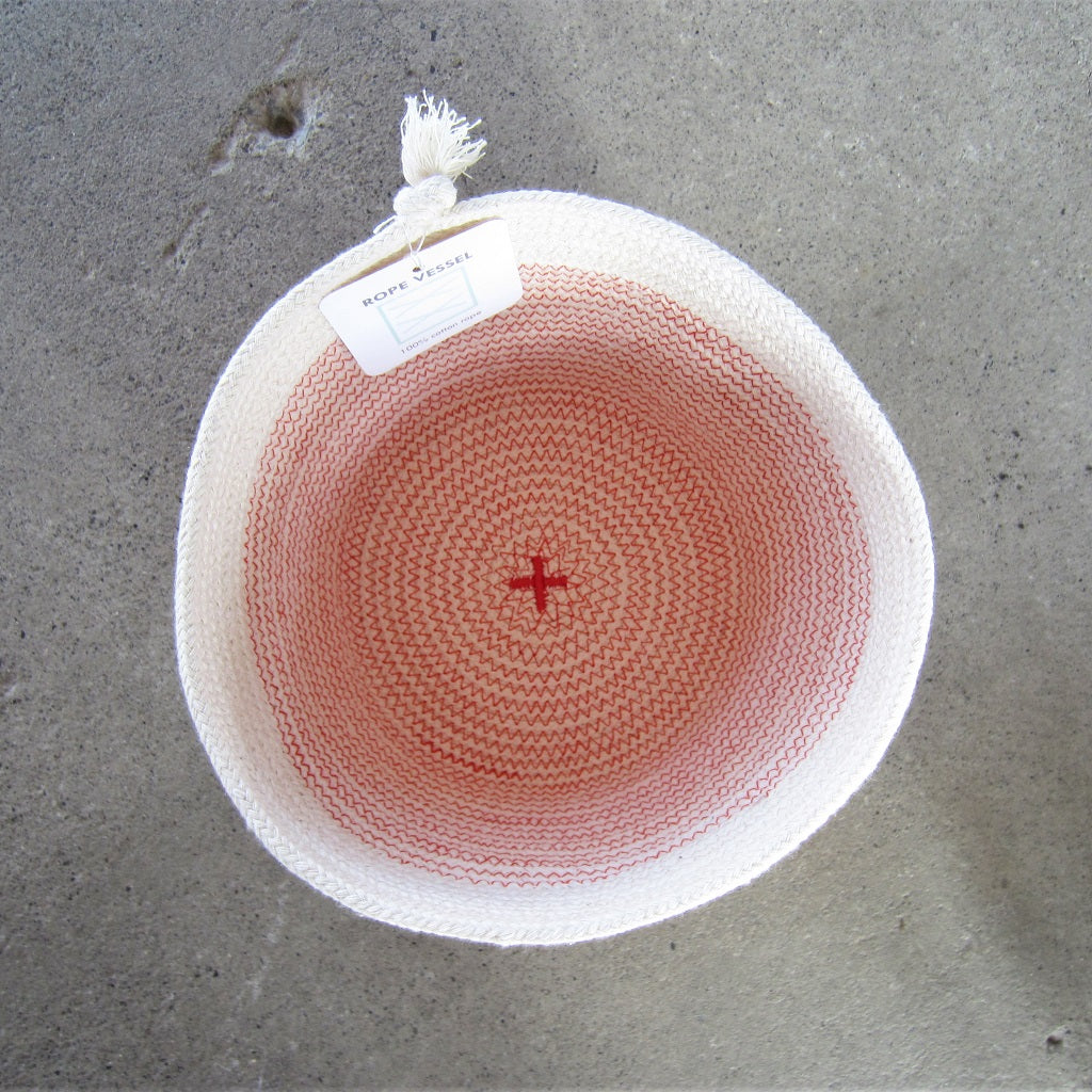 Rope Vessel: Red 6.5" Cylinder