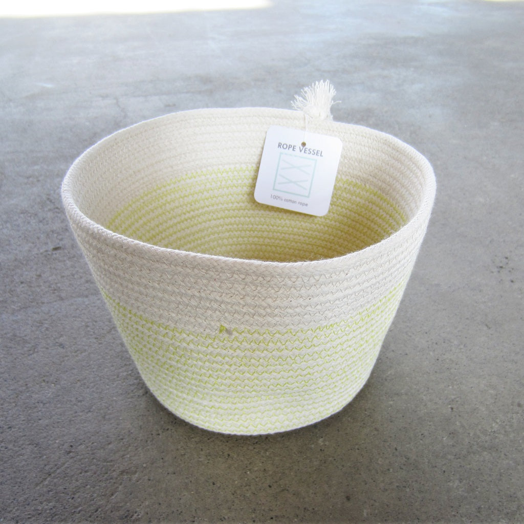 Rope Vessel: Yellow 6.5" Cylinder