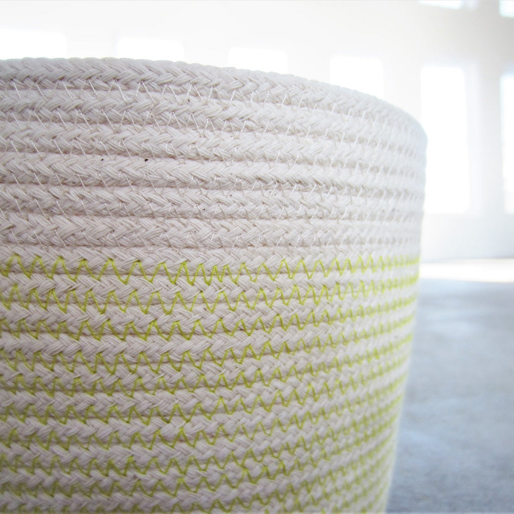 Rope Vessel: Yellow 6.5" Cylinder