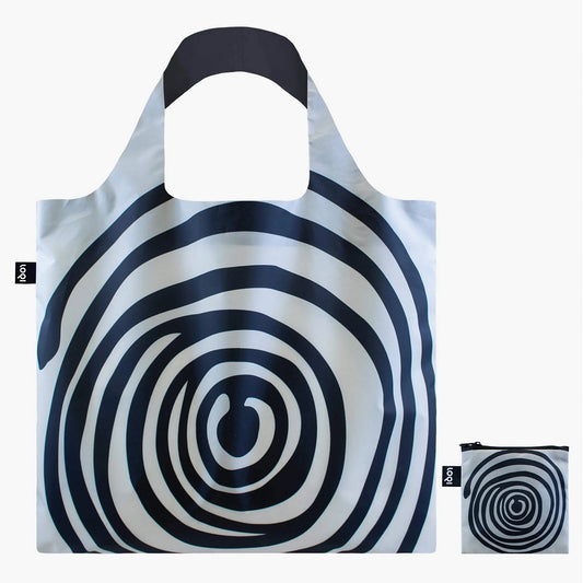 Louise Bourgeois Recycled Tote Bag with Pouch: Black Spiral