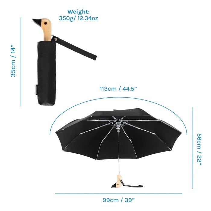 Black Compact Duck Umbrella