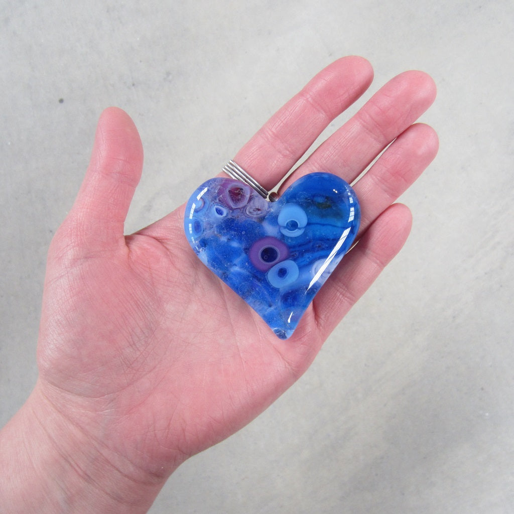 Fused Glass Heart: Blue
