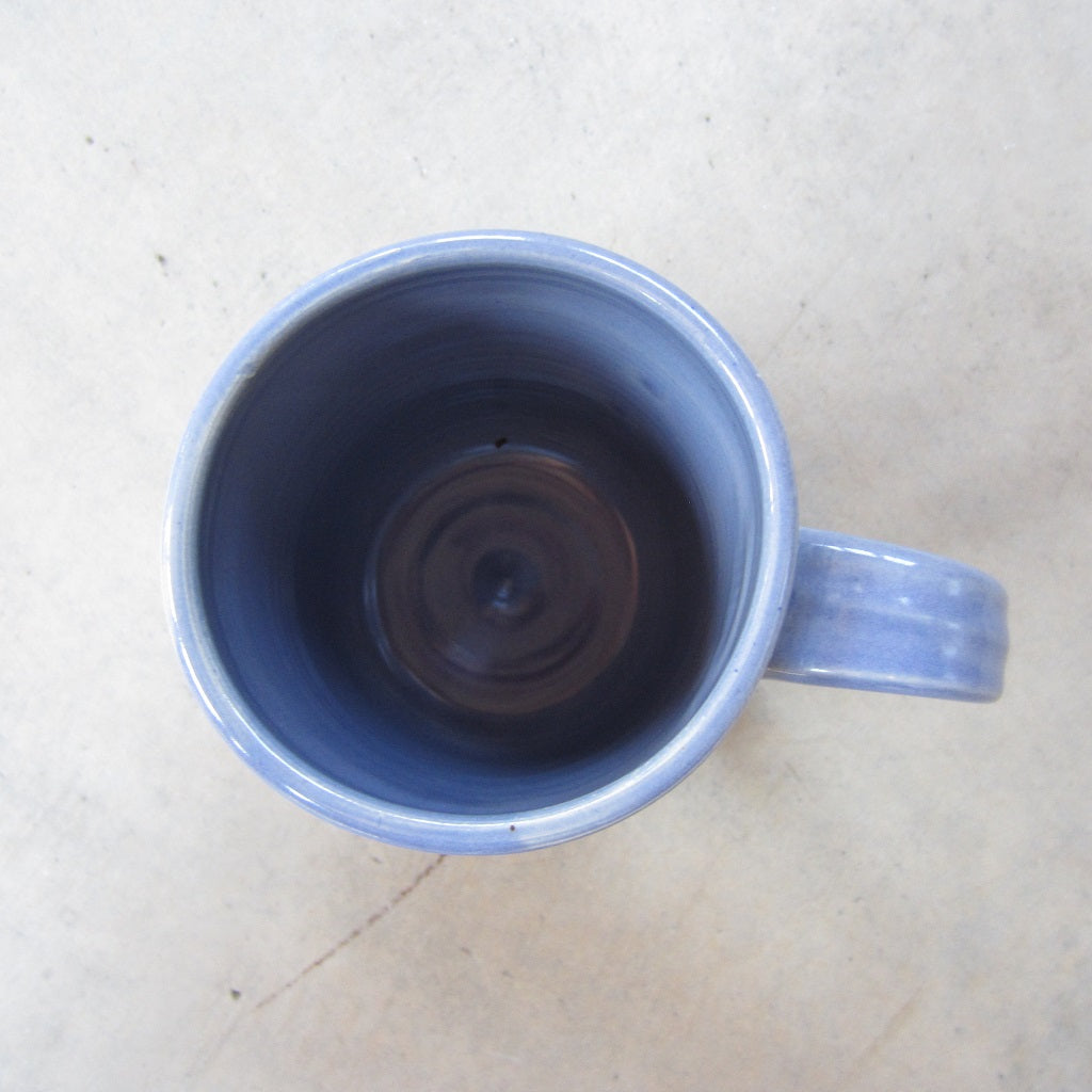 MASS MoCA Handmade Ceramic Mug: Blue Upside Down Tree