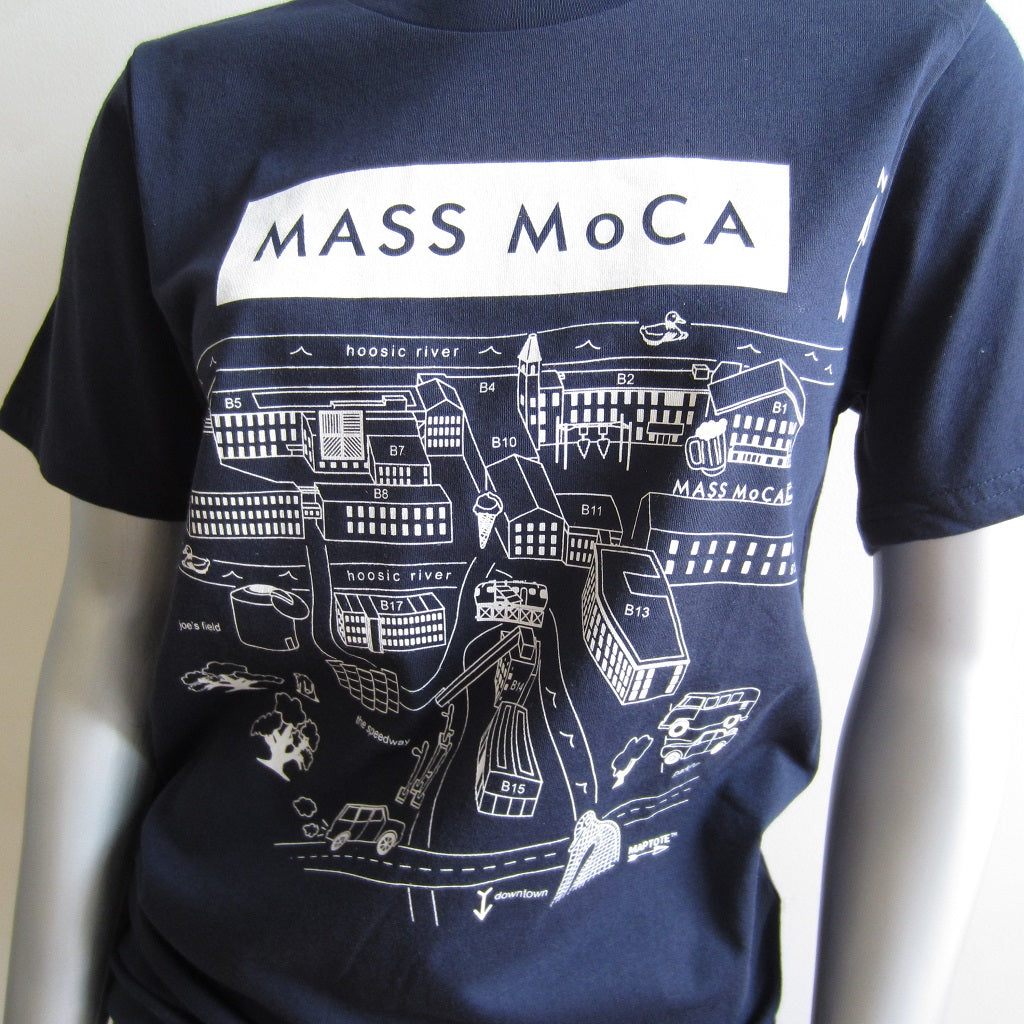 MASS MoCA Museum Map Navy T-Shirt: Unisex