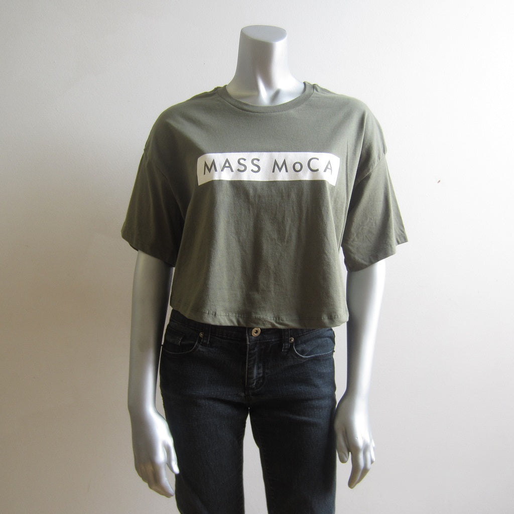 MASS MoCA Cropped T-Shirt: Olive Green