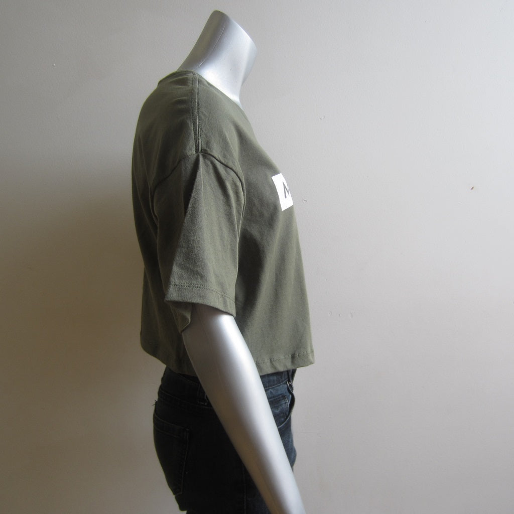 MASS MoCA Cropped T-Shirt: Olive Green