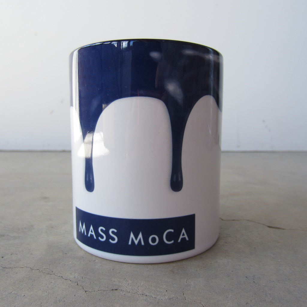MASS MoCA Paint Drip Mug: Dark Blue