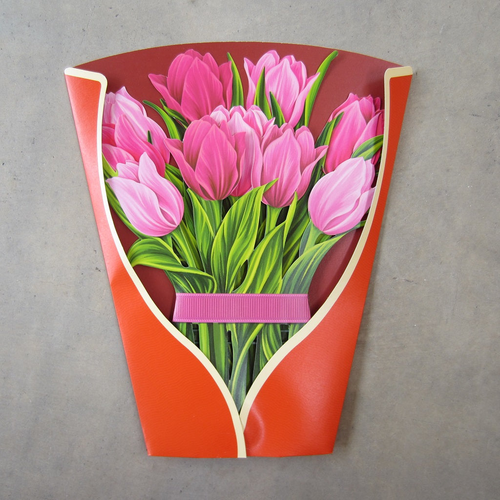Paper Bouquet: Pink Tulips