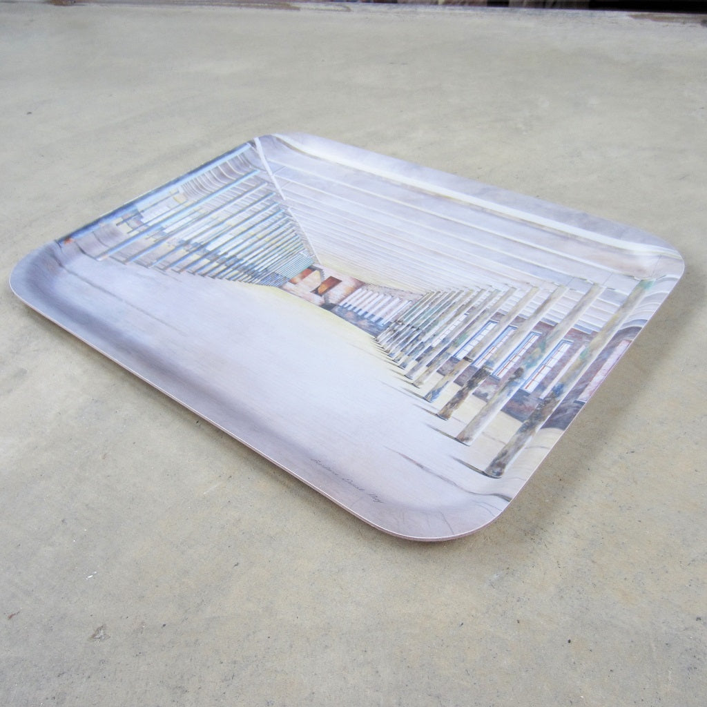 MASS MoCA Wooden Tray: Barbara Prey Watercolor - Large