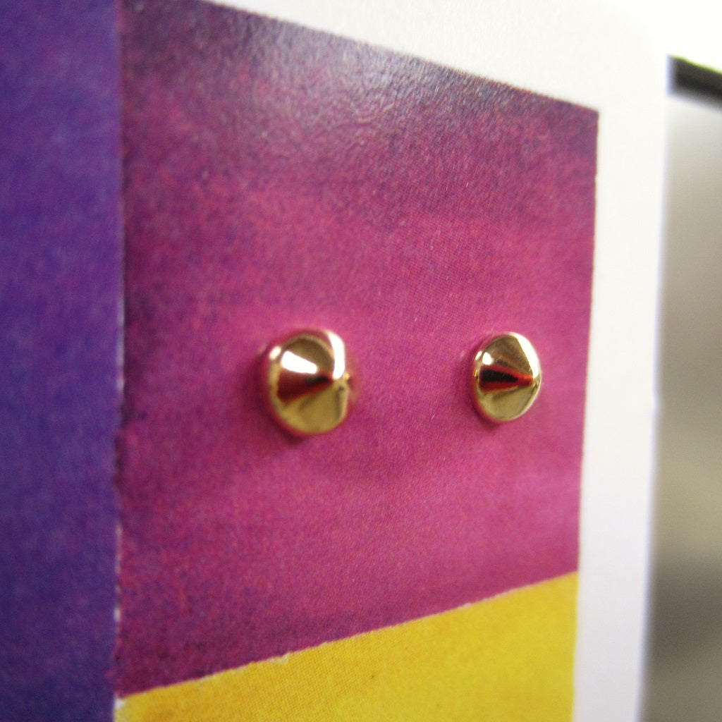 Abstract Studs: Gold Cones