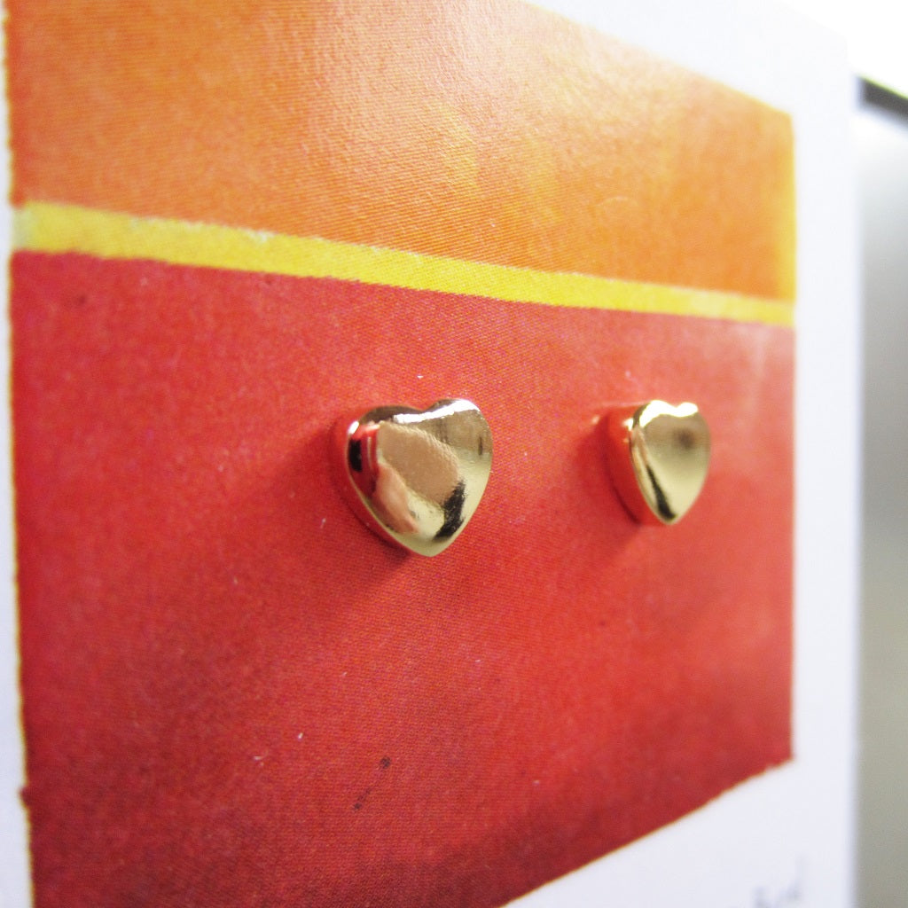 Abstract Studs: Gold Hearts