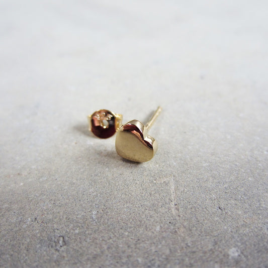 Abstract Studs: Gold Hearts