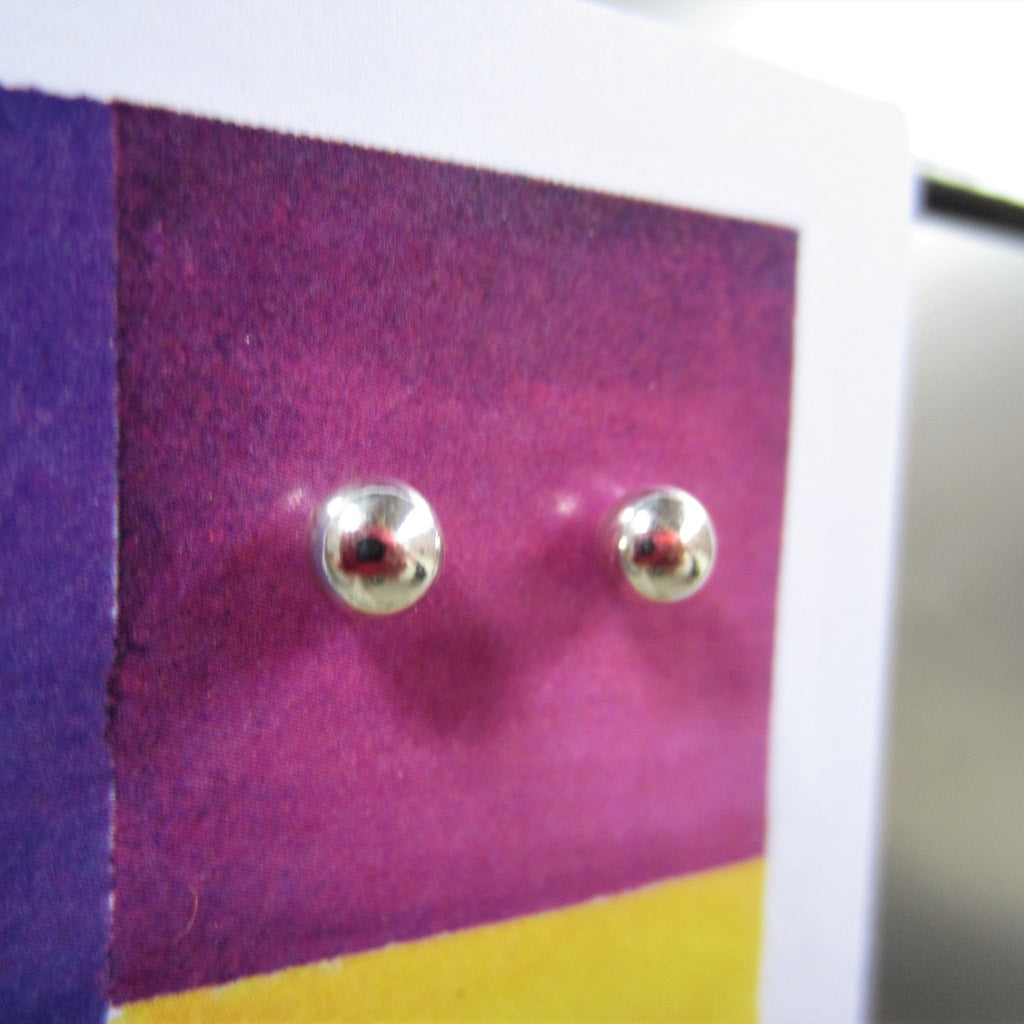 Abstract Studs: Silver Orbs