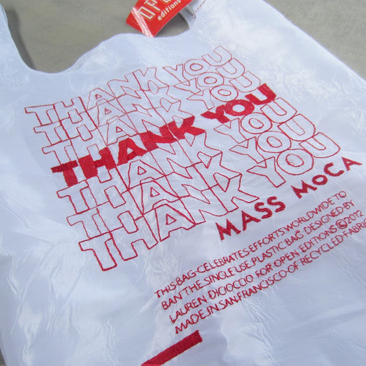 MASS MoCA Thank You Bag: Red + White