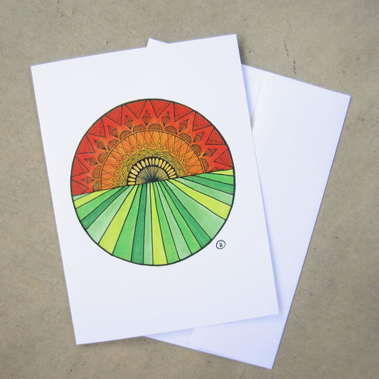 Greeting Card: Mandala Sunset
