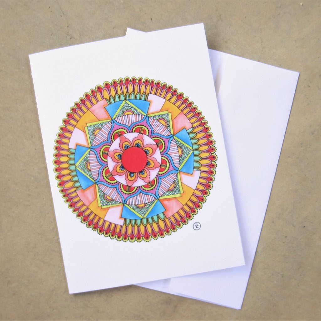Greeting Card: Spring Floral Mandala