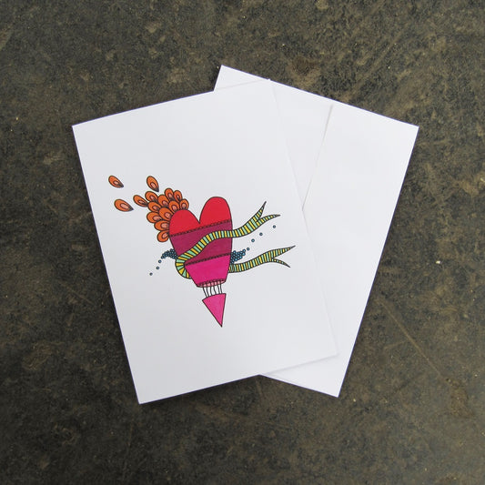 Greeting Card: Heart Air Balloon